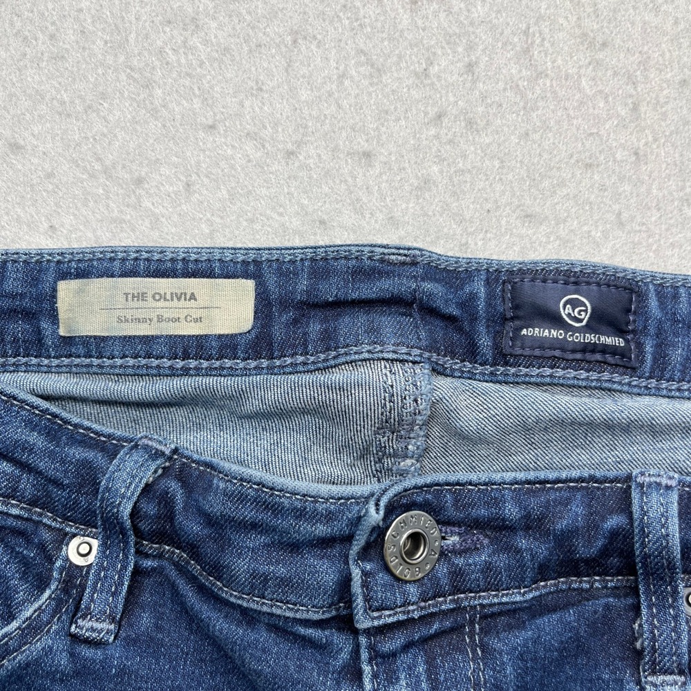 AG Adriano Goldschmied The Olivia Skinny Bootcut Jeans Dark Wash 27 Y2K Boho - Picture 3 of 6